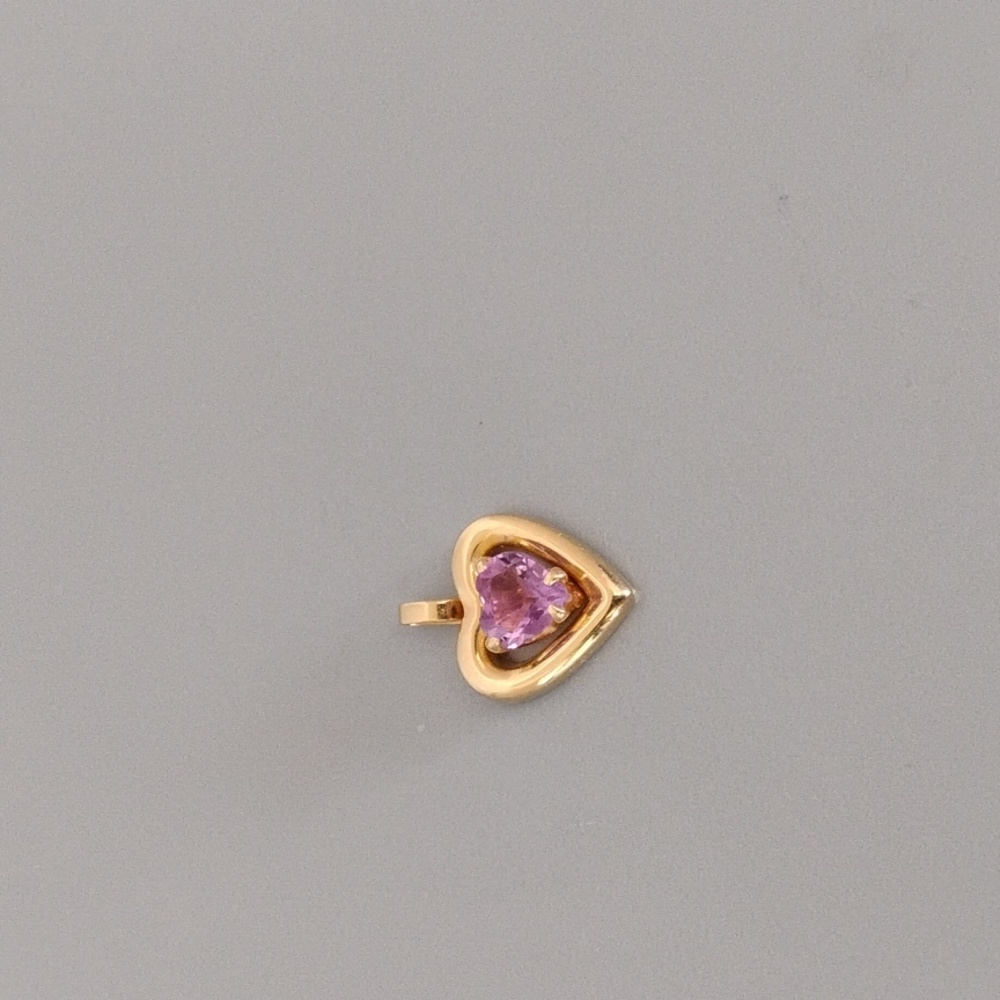 Purple Gemstone 14 K Gold Pendant